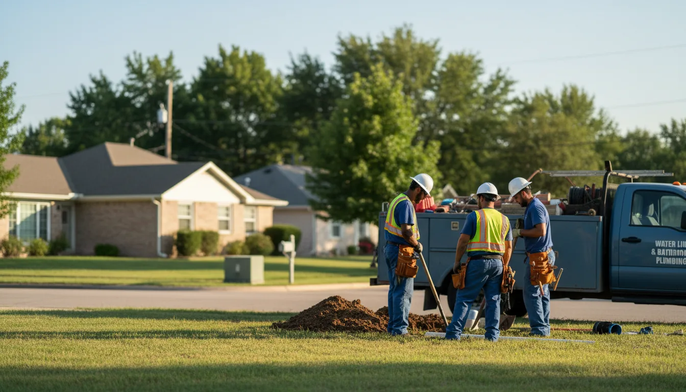 Residential water line and bathroom plumbing service in Elliott, IA